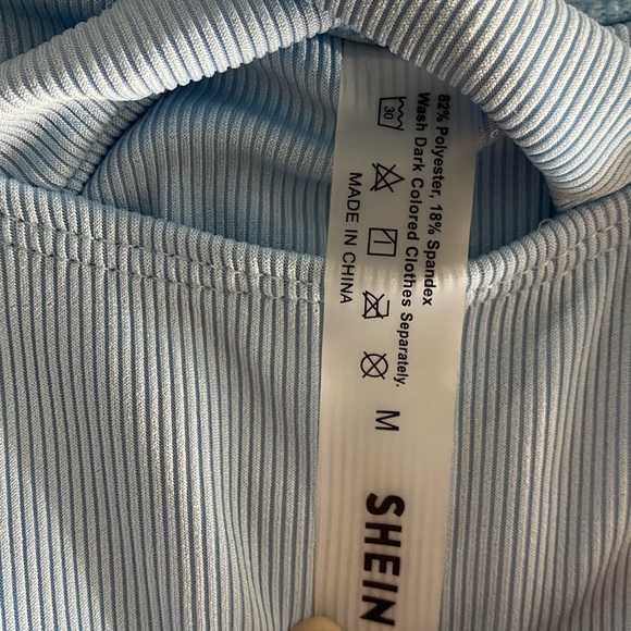 SHEIN Light Blue Ribbed Bikini - Picture 2 of 2